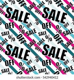 Sale background Black. Pink and blue color Closeout seamless pattern, Clearance wallpaper Selloff and Sellout theme