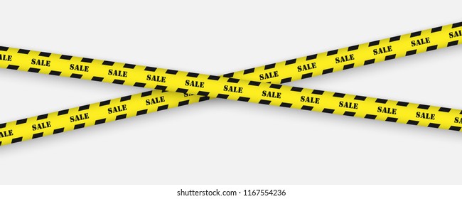 Sale background with black and yellow striped borders vector illustration. Border stripe web,