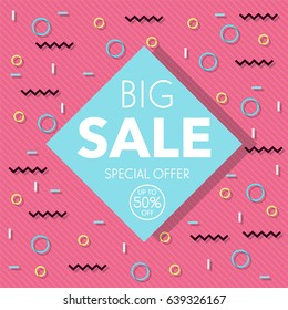 Sale background of geometric shapes