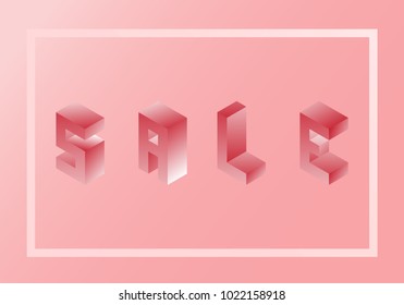 Sale with background, isometric vector eps 10