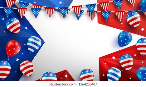 Sale background poster template for USA labor day celebration with American balloons flag,star and tools.Sale promotion advertising banner template for USA Labor Day Brochures,Poster or Banner