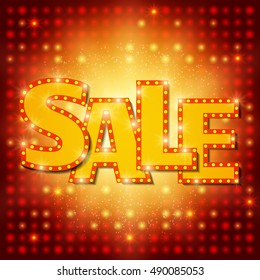 Sale background with shining effect. Vector illustration