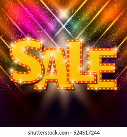 Sale background with shining effect. Vector illustration