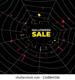 Sale background with spider web and place for a text