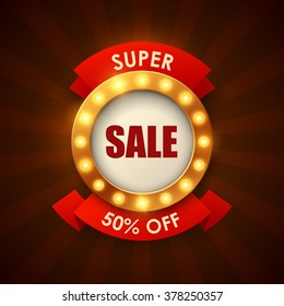 Sale background in vintage style. Vector illustration.