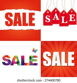 Sale Backgrounds With Gradient Mesh, Vector Illustration