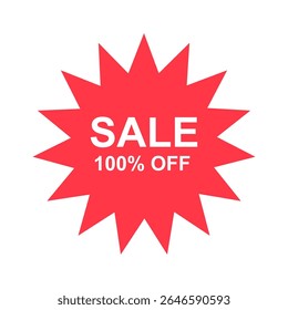 Sale Badge 100% Off Discount Promotion