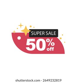 Sale badge with sale percentage symbols, flat discount promotion icon. Vector illustration.