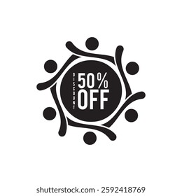 Sale Badge Set. 50% Off, Mega Sale, Big Sale and Sale Special Offer Badge Shopping Concept Vector Design on White Background.
