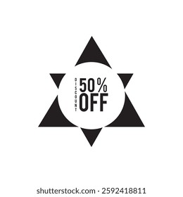 Sale Badge Set. 50% Off, Mega Sale, Big Sale and Sale Special Offer Badge Shopping Concept Vector Design on White Background.