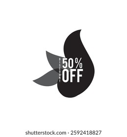 Sale Badge Set. 50% Off, Mega Sale, Big Sale and Sale Special Offer Badge Shopping Concept Vector Design on White Background.