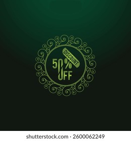 Sale Badge Set. 50% Off, Mega Sale, Big Sale and Sale Special Offer Badge Shopping Concept Vector Design 