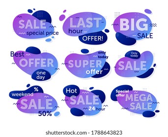 Sale badge set. Isolated sale special price offer badge tag sign icon collection. Vector shopping business promotion banner design