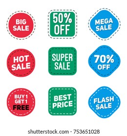 Sale badge set isolated in white