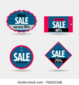 Sale Badge, or Tag in blue and red colors.