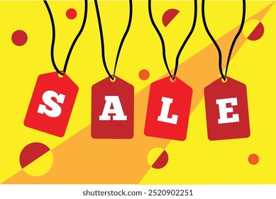 Sale Badges Banner in Bright Colors. Advertisement campaign for retail discounts concept vector