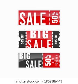 Sale Badges. Discount 50 percent collection of labels and tags. Shopping Sale Labels. Vector illustration