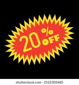 Sale badges, discount tags, shop promo offer on black background.