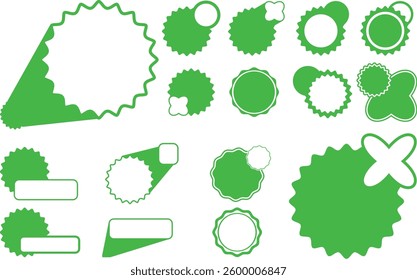 sale badges and labels vector collection. green tags and stickers Vector illustration. Template banner shopping badges.