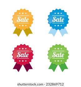 Sale Badges With Ribbons