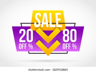 Sale badges tag icons. Banner elements set, offer tag vector collection, discount label design, sale web coupons. Special offer tag collection, set of banner elements for website and advertising. 
