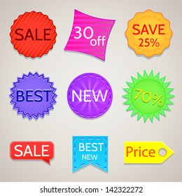 Sale badges and tags. Vector