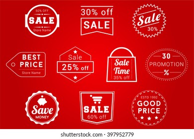 Sale Badges White Vector Logos