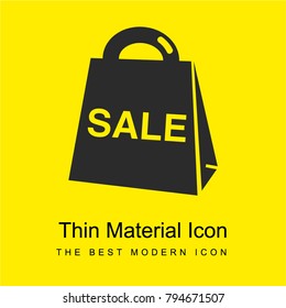 Sale bag bright yellow material minimal icon or logo design