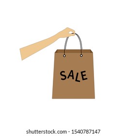 Sale bags vector illustration isolated on white.Paper bags vector.