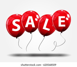 Sale Balloon Concept of Discount. Special Offer Template .Vector Illustration