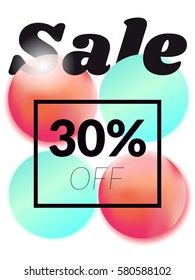 Sale banner 30% Off. Trendy abstract style. Vector illustration.