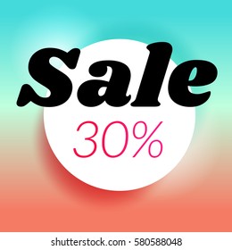 Sale banner 30%. Trendy abstract style. Vector illustration.
