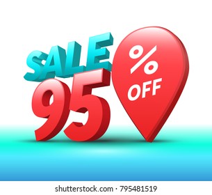 Sale banner 3D style. Vector illustration for promotion advertising.