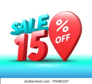 Sale banner 3D style. Vector illustration for promotion advertising.