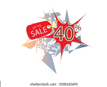 Sale banner with 40 percent discount and template illustration design. Vector EPS10