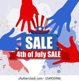 Sale banner - 4th of July Vector theme Design