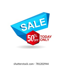 sale banner 50 discount advertise vector