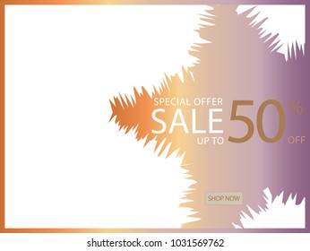 Sale banner with 50 percent discount and template illustration design. Vector EPS10