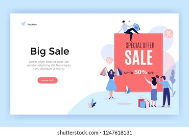 Sale banner, up to 50% , vector illustration, perfect for web design, banner, mobile app, landing page, vector flat design.