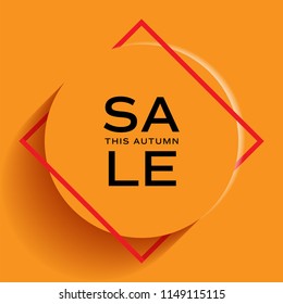 Sale banner with abstract frame elements square shape with text. vector illustration