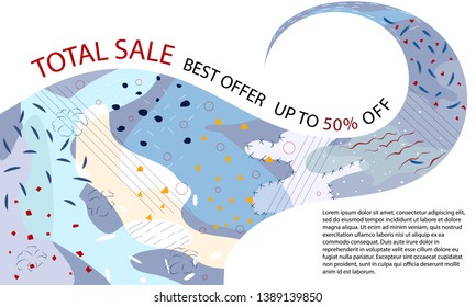 Sale banner abstract template. Total sale concept. Best offer