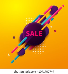 Sale banner. Abstract vector geometric background.