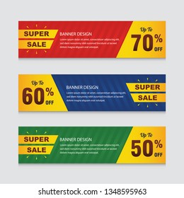 Sale Banner Background Design Vector Template Set