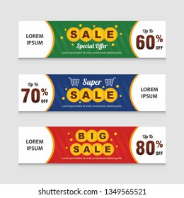 Sale Banner Background Design Vector Template Set