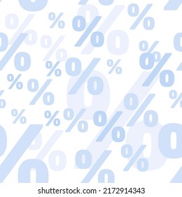 Sale banner background. Percent sign vector texture. Blue color.