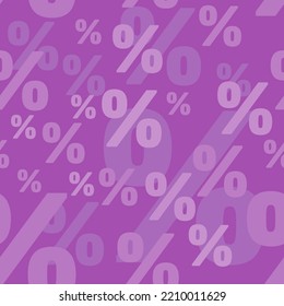 Sale banner background. Percent sign vector texture. Purple color.