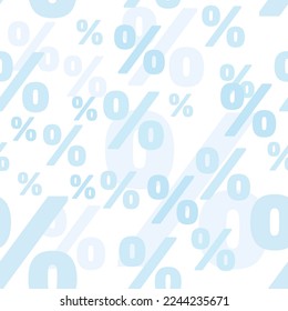 Sale banner background. Percent sign vector texture. Bright blue color.