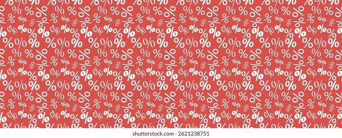 Sale banner background. Percent sign vector texture.