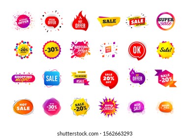 Sale banner badge. Special offer discount tags. Coupon shape templates design. Cyber monday sale discounts. Black friday shopping icons. Best ultimate offer badge. Super discount icons. Vector banners