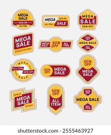 Sale banner badge. Special offer discount tags. Coupon shape templates design. Cyber monday sale discounts. Black friday shopping icons. Best ultimate offer badge. Super discount icons. Vector banners